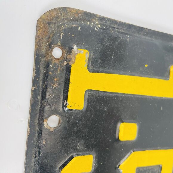 1954 Yellow on Black Nebraska License Plate 1 = Douglas County Omaha - Picture 11 of 11